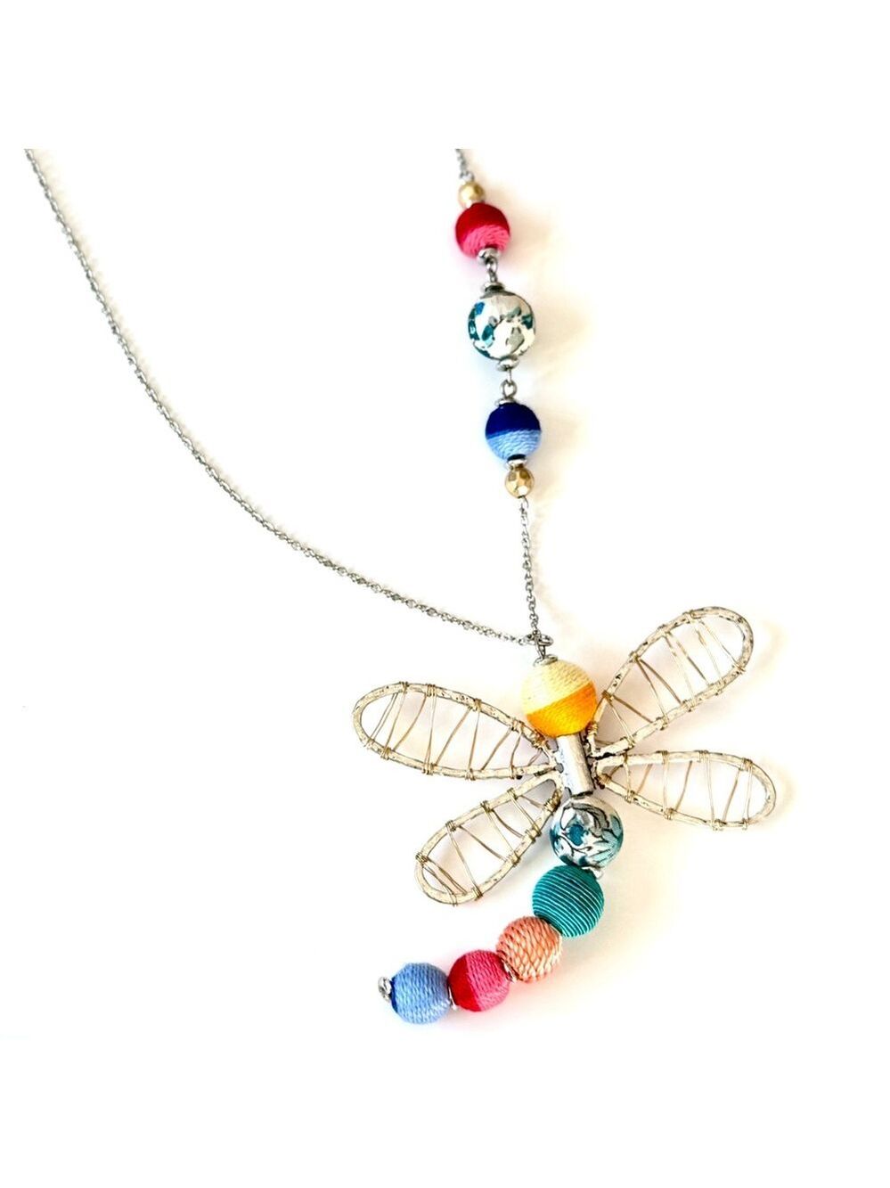 JJill Colorful Dragonfly Pendant Necklace New